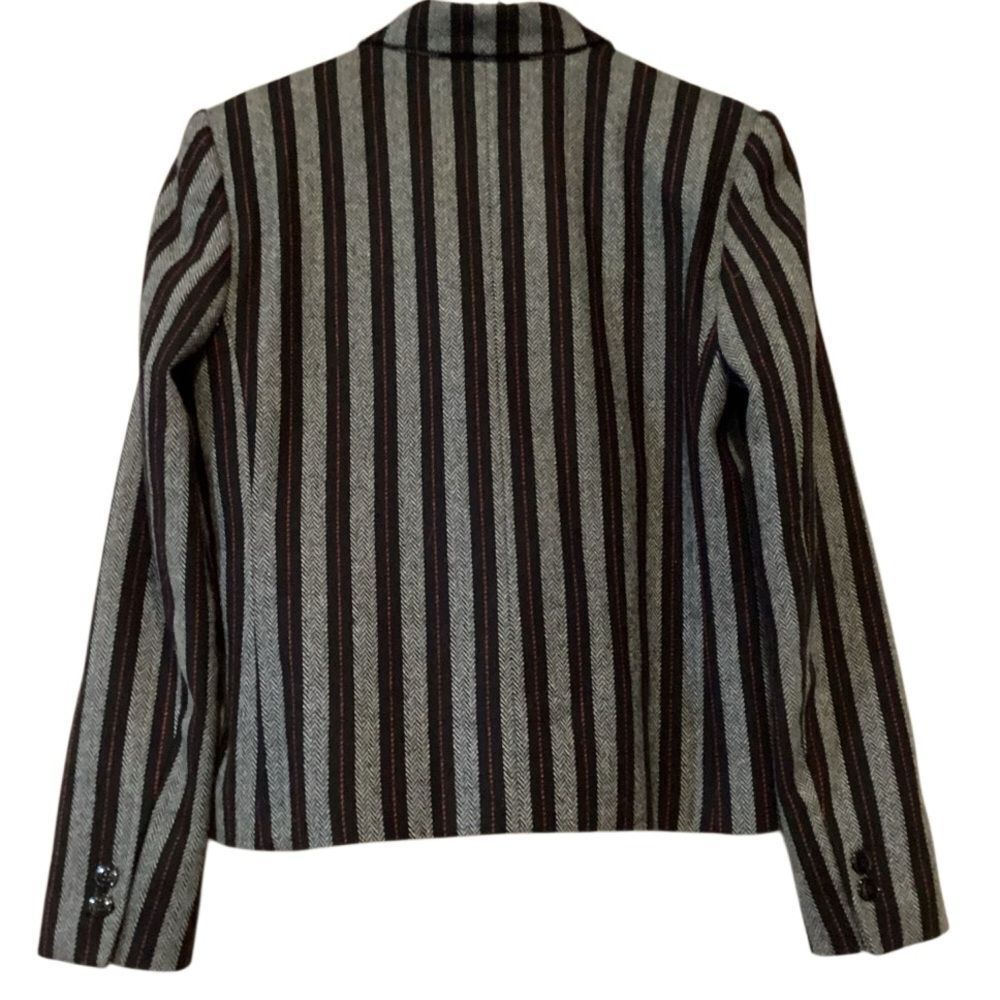 Vintage SASSON Blazer Wool Blend Striped Size 6 - Picture 4 of 8